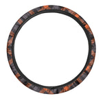 Halloween Buffalo Check Pattern Print Car Steering Wheel Cover