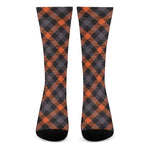 Halloween Buffalo Check Pattern Print Crew Socks