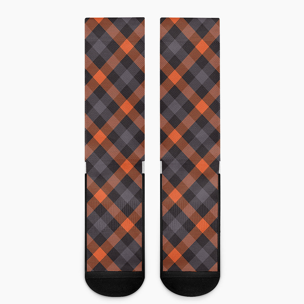Halloween Buffalo Check Pattern Print Crew Socks