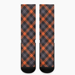 Halloween Buffalo Check Pattern Print Crew Socks