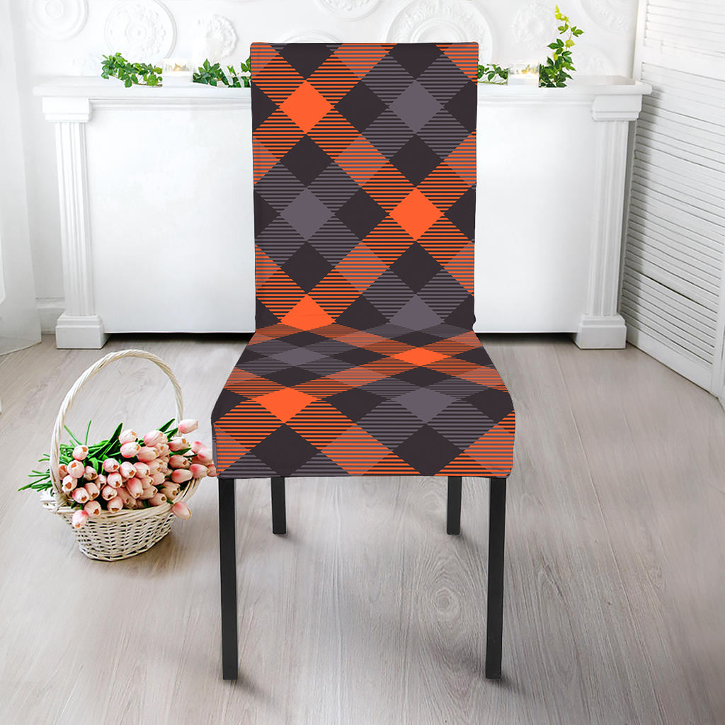 Halloween Buffalo Check Pattern Print Dining Chair Slipcover