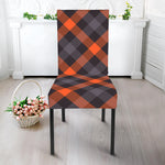 Halloween Buffalo Check Pattern Print Dining Chair Slipcover