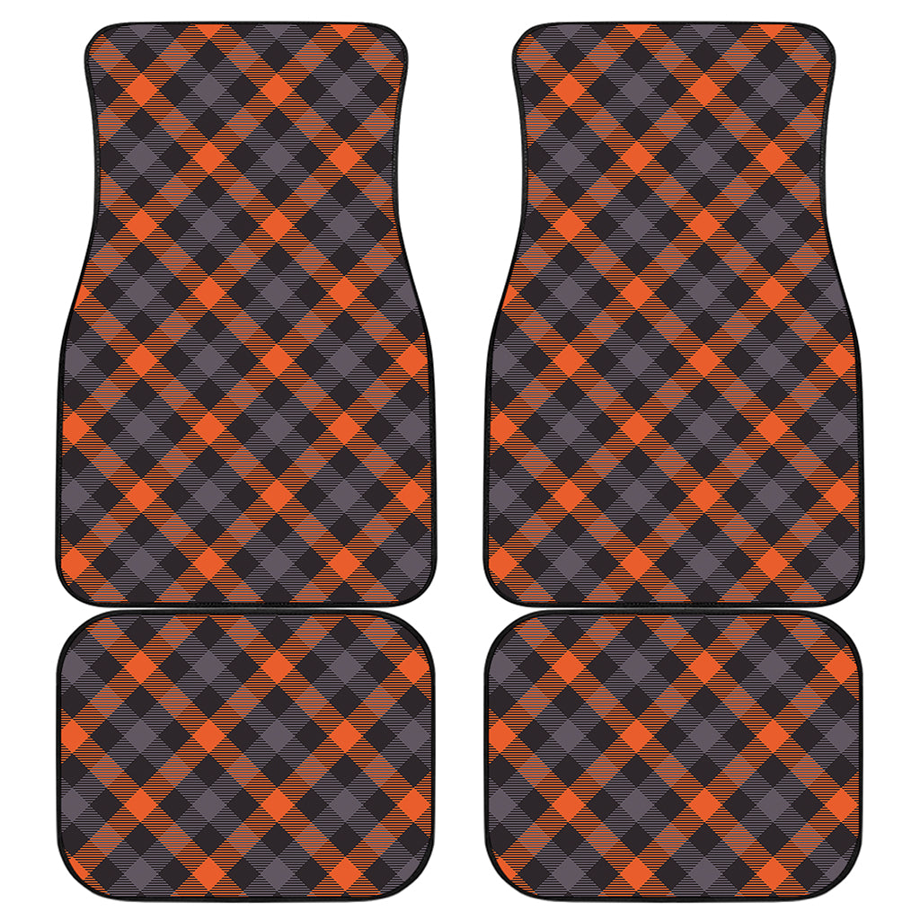 Halloween Buffalo Check Pattern Print Front and Back Car Floor Mats