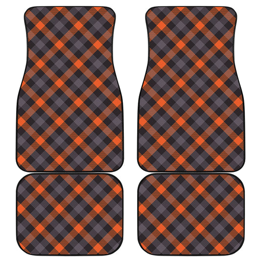 Halloween Buffalo Check Pattern Print Front and Back Car Floor Mats