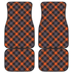 Halloween Buffalo Check Pattern Print Front and Back Car Floor Mats
