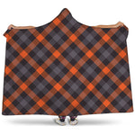 Halloween Buffalo Check Pattern Print Hooded Blanket