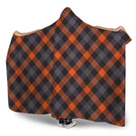 Halloween Buffalo Check Pattern Print Hooded Blanket