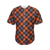 Halloween Buffalo Check Pattern Print Men's Baseball Jersey