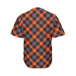 Halloween Buffalo Check Pattern Print Men's Baseball Jersey