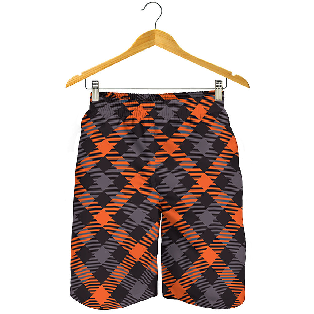 Halloween Buffalo Check Pattern Print Men's Shorts