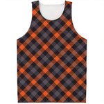 Halloween Buffalo Check Pattern Print Men's Tank Top