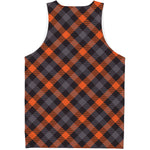 Halloween Buffalo Check Pattern Print Men's Tank Top