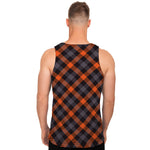 Halloween Buffalo Check Pattern Print Men's Tank Top