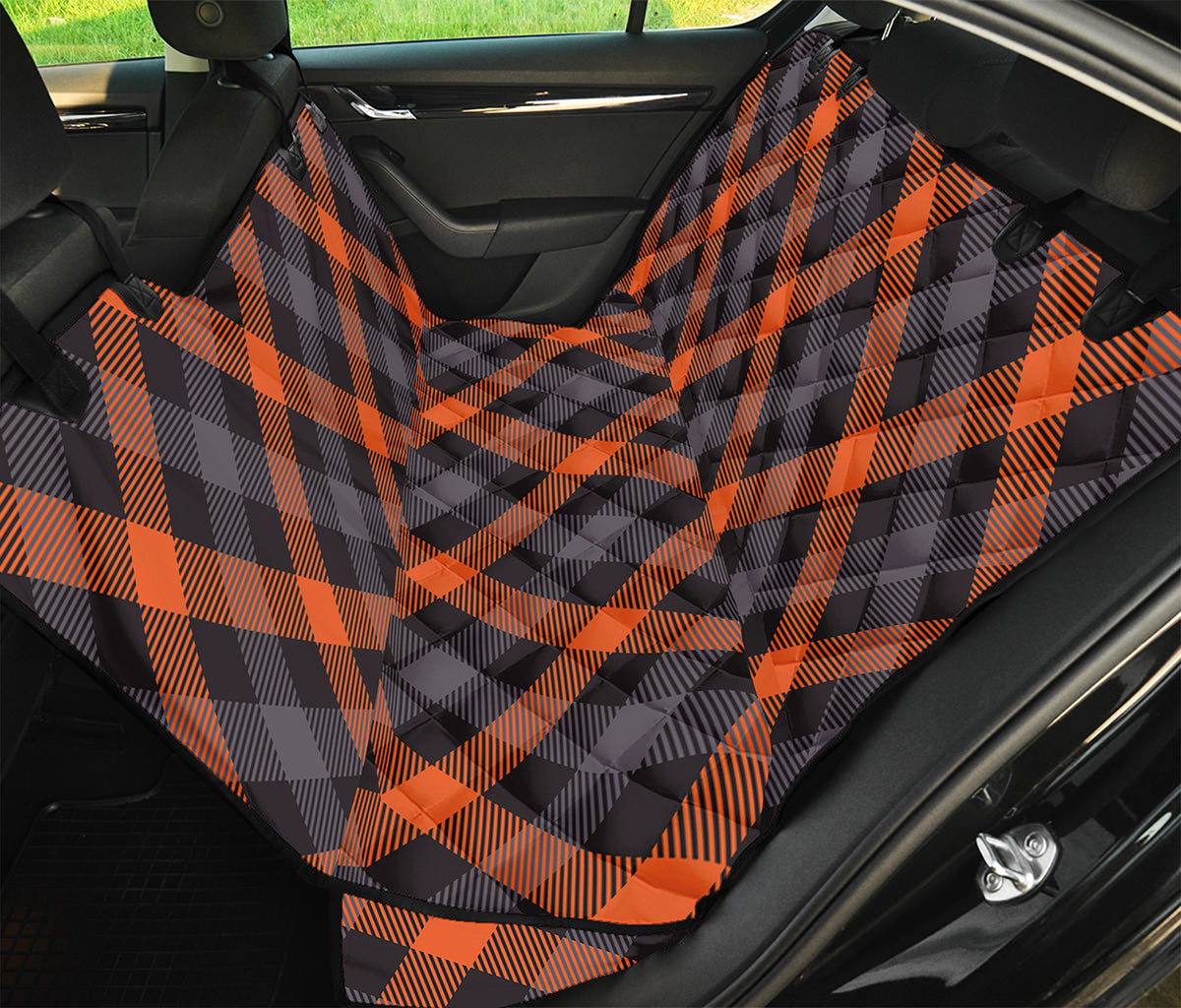 Halloween Buffalo Check Pattern Print Pet Car Back Seat Cover
