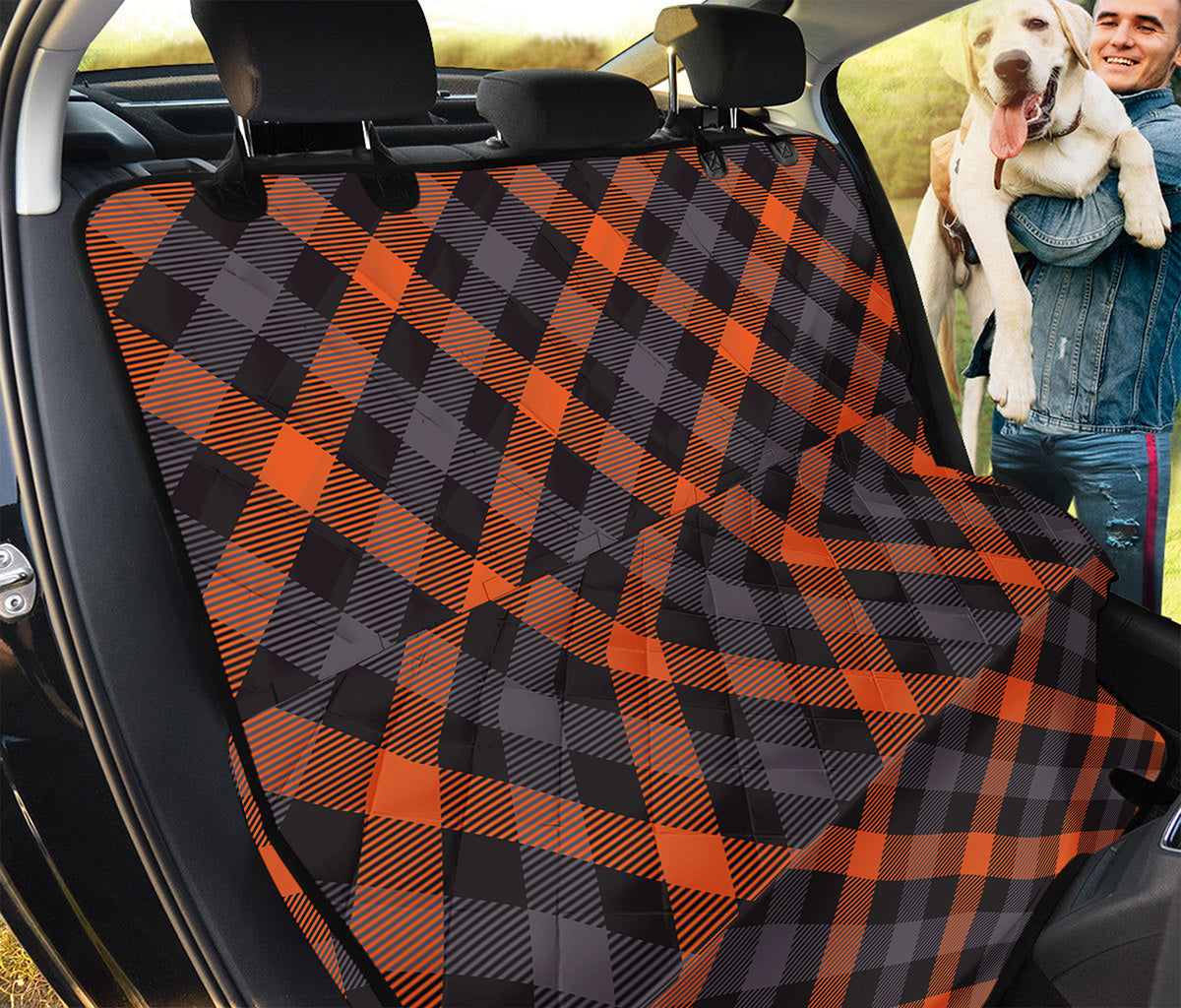 Halloween Buffalo Check Pattern Print Pet Car Back Seat Cover