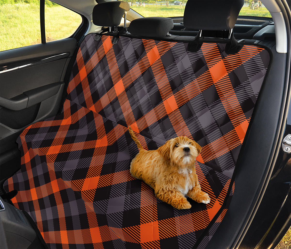 Halloween Buffalo Check Pattern Print Pet Car Back Seat Cover