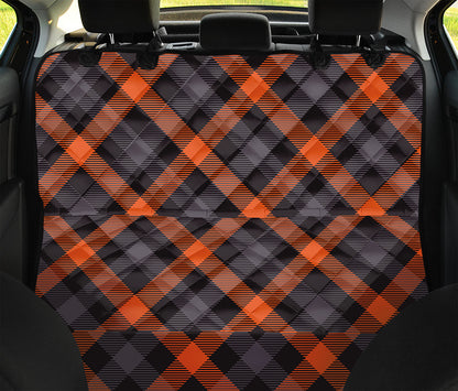 Halloween Buffalo Check Pattern Print Pet Car Back Seat Cover