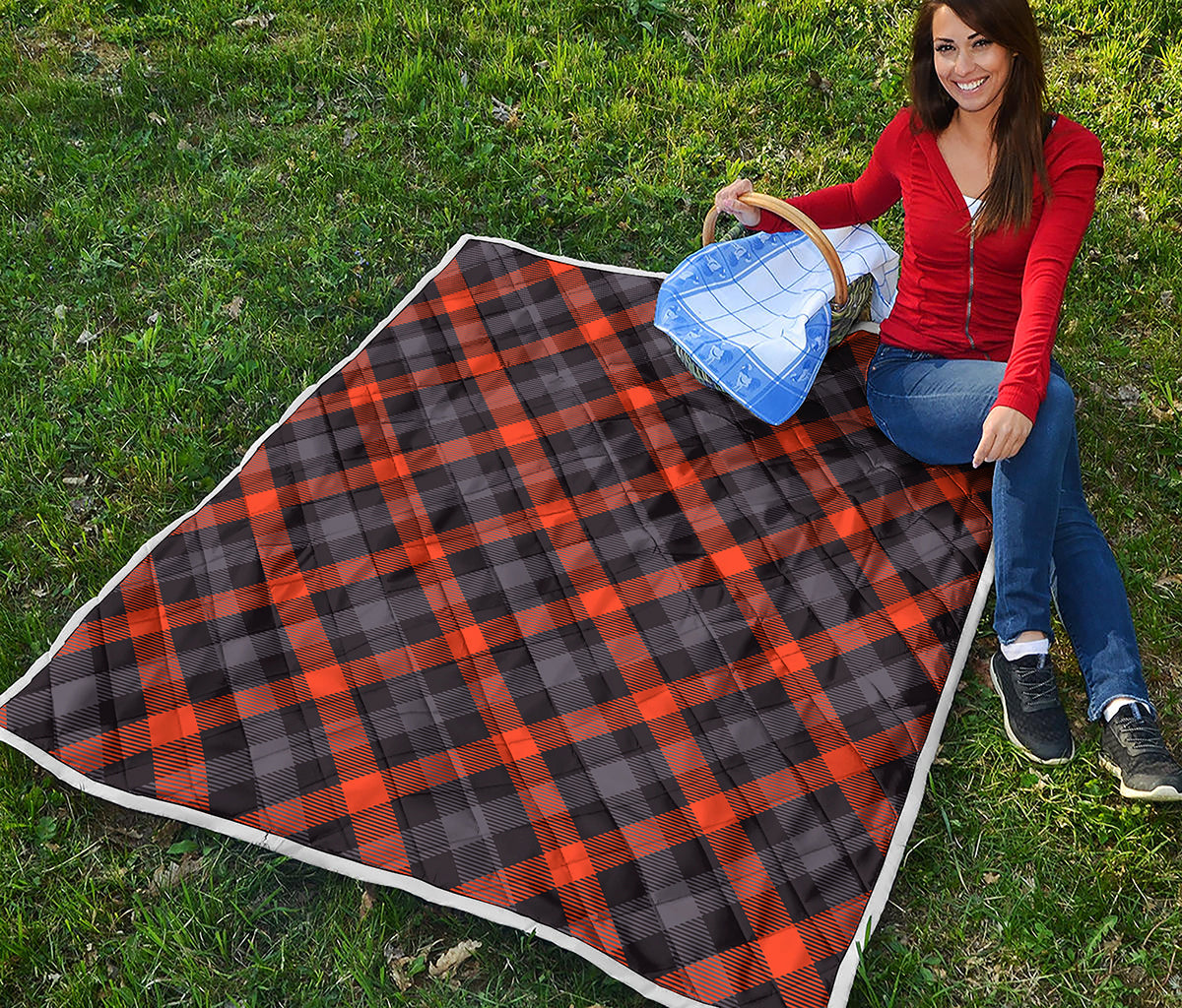 Halloween Buffalo Check Pattern Print Quilt