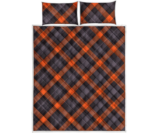 Halloween Buffalo Check Pattern Print Quilt Bed Set