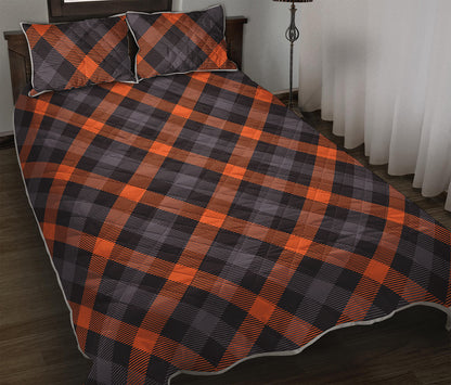 Halloween Buffalo Check Pattern Print Quilt Bed Set
