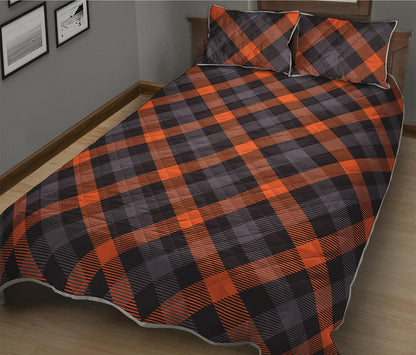 Halloween Buffalo Check Pattern Print Quilt Bed Set