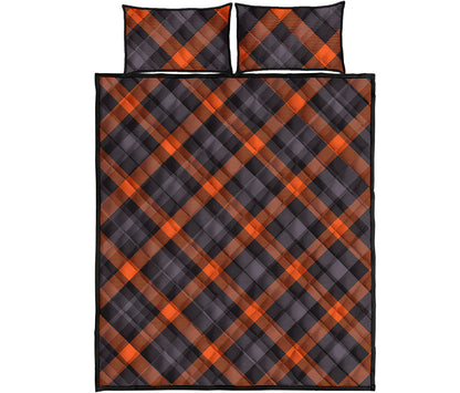 Halloween Buffalo Check Pattern Print Quilt Bed Set