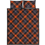 Halloween Buffalo Check Pattern Print Quilt Bed Set
