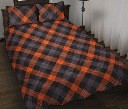 Halloween Buffalo Check Pattern Print Quilt Bed Set