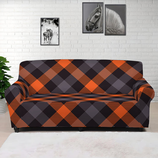 Halloween Buffalo Check Pattern Print Sofa Cover