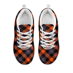 Halloween Buffalo Check Pattern Print White Sneakers