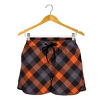Halloween Buffalo Check Pattern Print Women's Shorts