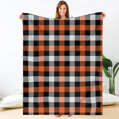 Halloween Buffalo Plaid Pattern Print Blanket