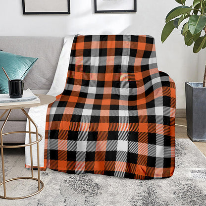Halloween Buffalo Plaid Pattern Print Blanket