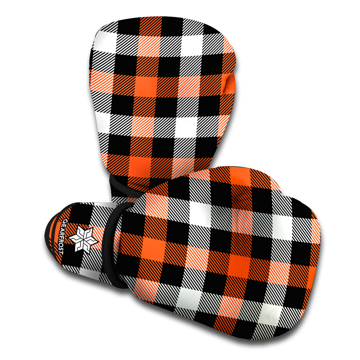 Halloween Buffalo Plaid Pattern Print Boxing Gloves