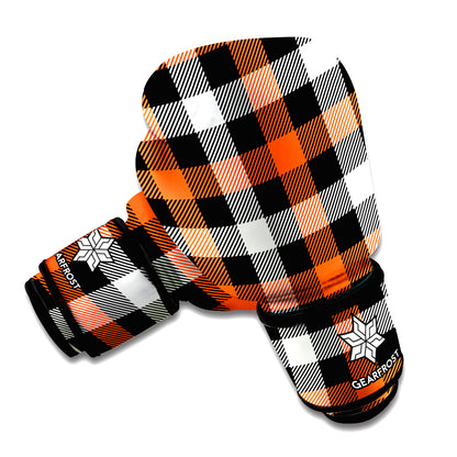 Halloween Buffalo Plaid Pattern Print Boxing Gloves