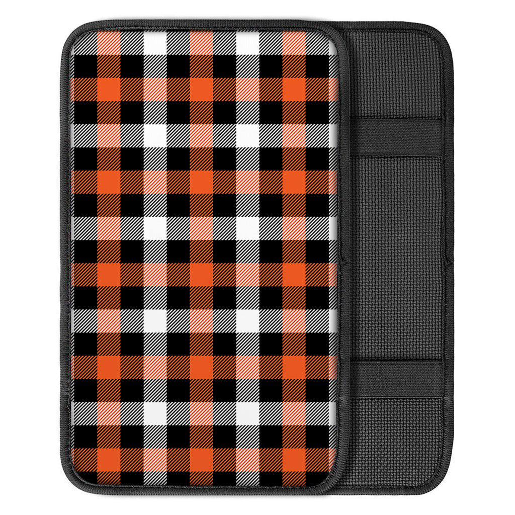 Halloween Buffalo Plaid Pattern Print Car Center Console Cover