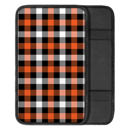 Halloween Buffalo Plaid Pattern Print Car Center Console Cover