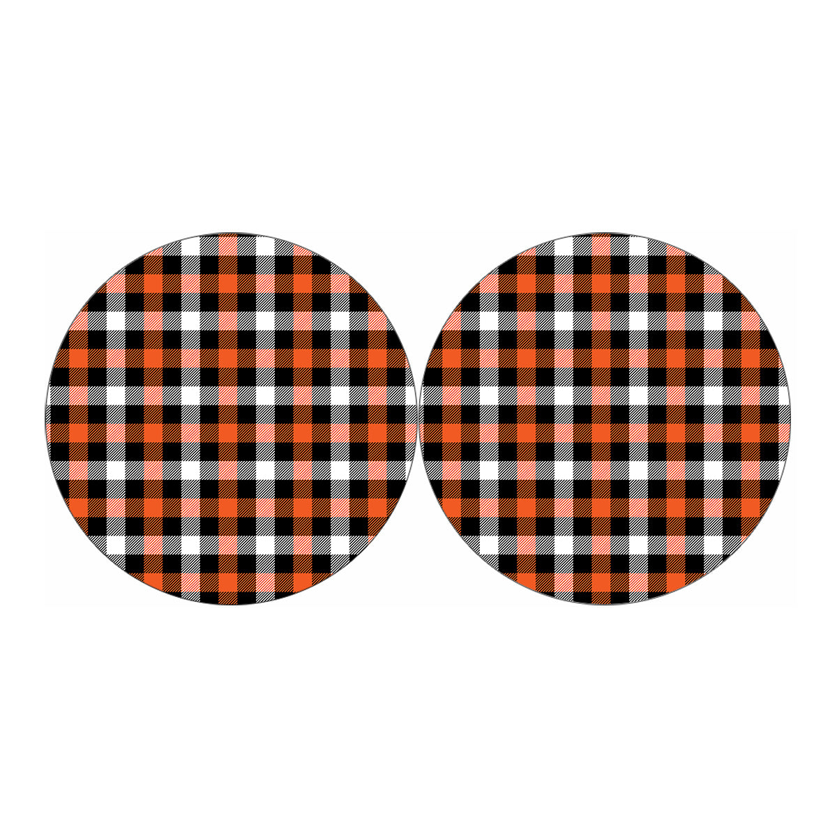 Halloween Buffalo Plaid Pattern Print Car Coasters