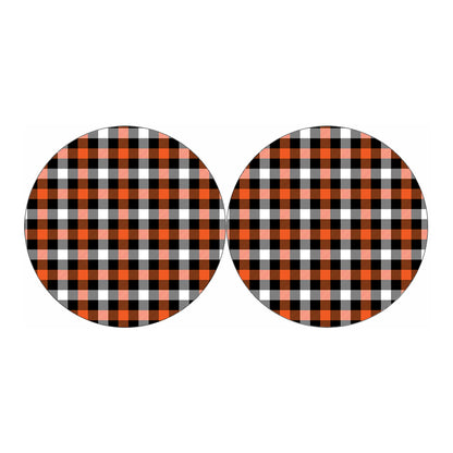 Halloween Buffalo Plaid Pattern Print Car Coasters