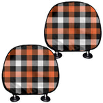 Halloween Buffalo Plaid Pattern Print Car Headrest Covers