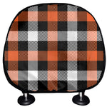 Halloween Buffalo Plaid Pattern Print Car Headrest Covers