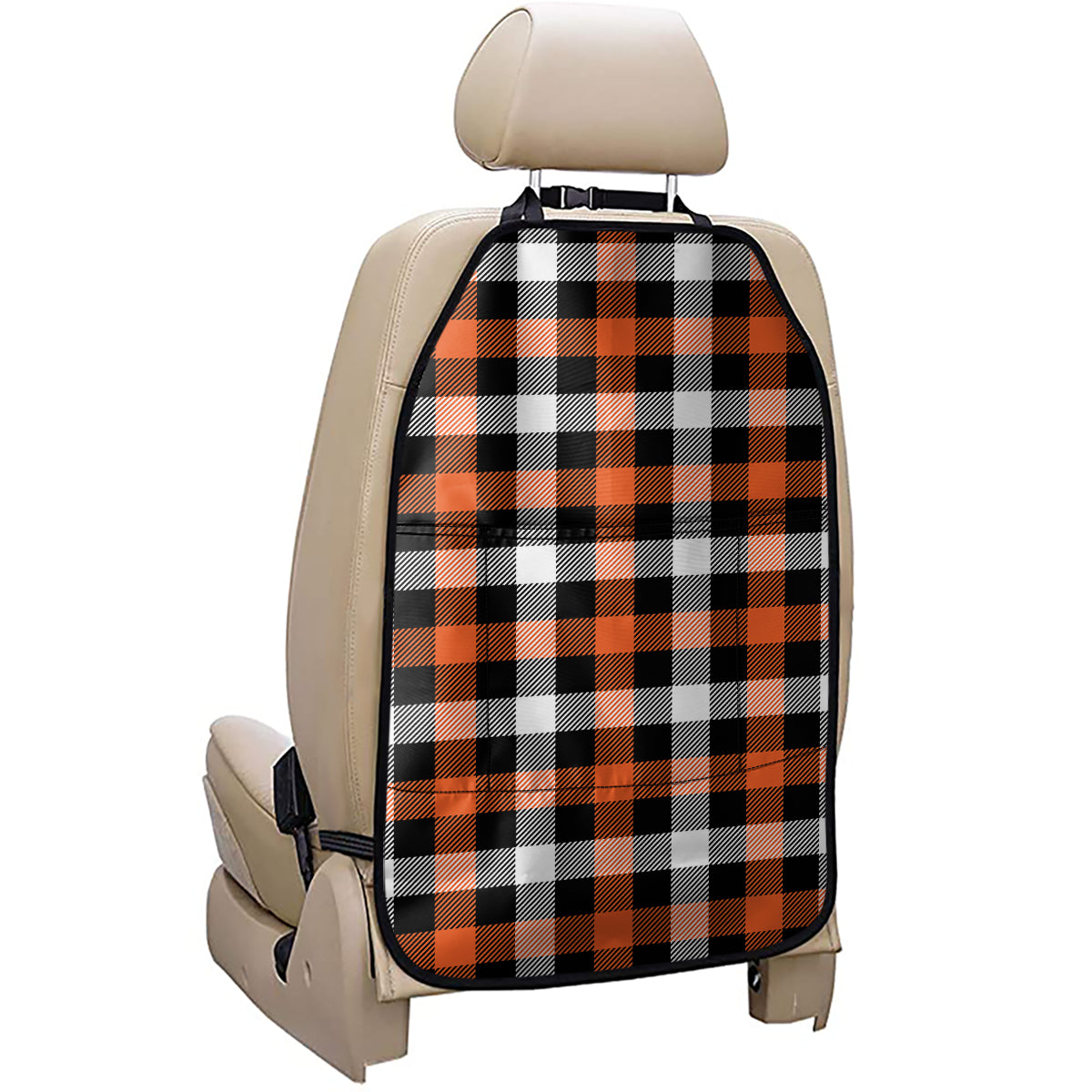 Halloween Buffalo Plaid Pattern Print Car Seat Organizers