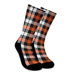 Halloween Buffalo Plaid Pattern Print Crew Socks