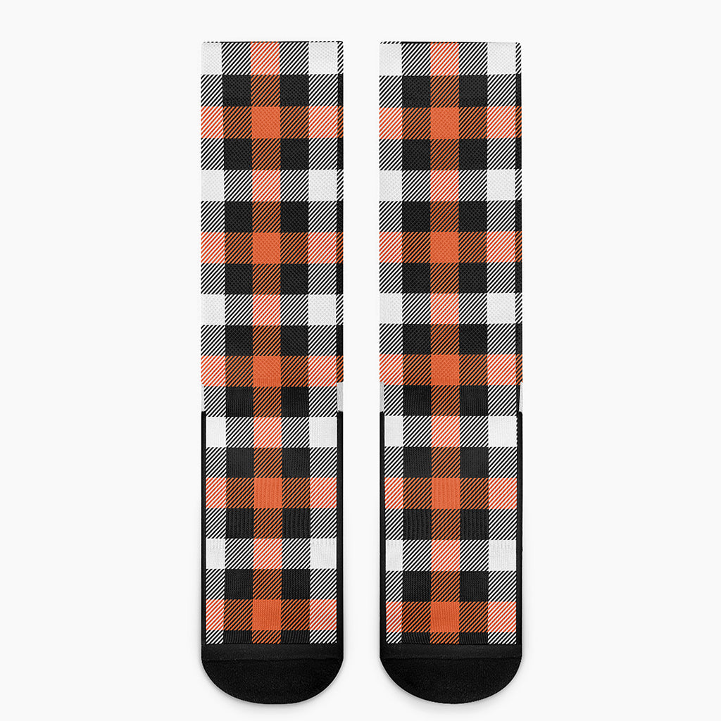 Halloween Buffalo Plaid Pattern Print Crew Socks