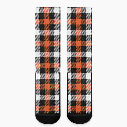 Halloween Buffalo Plaid Pattern Print Crew Socks