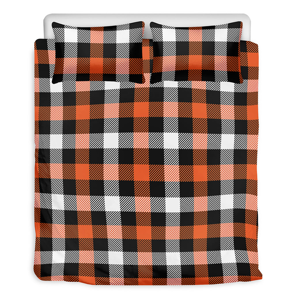 Halloween Buffalo Plaid Pattern Print Duvet Cover Bedding Set