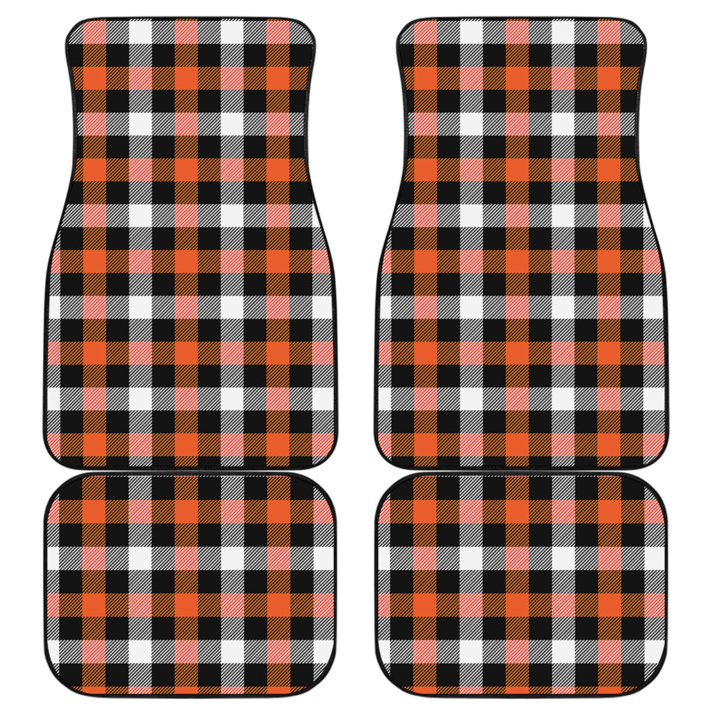 Halloween Buffalo Plaid Pattern Print Front and Back Car Floor Mats