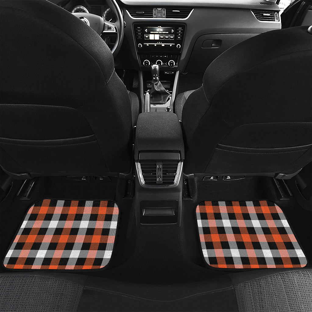 Halloween Buffalo Plaid Pattern Print Front and Back Car Floor Mats