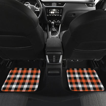 Halloween Buffalo Plaid Pattern Print Front and Back Car Floor Mats