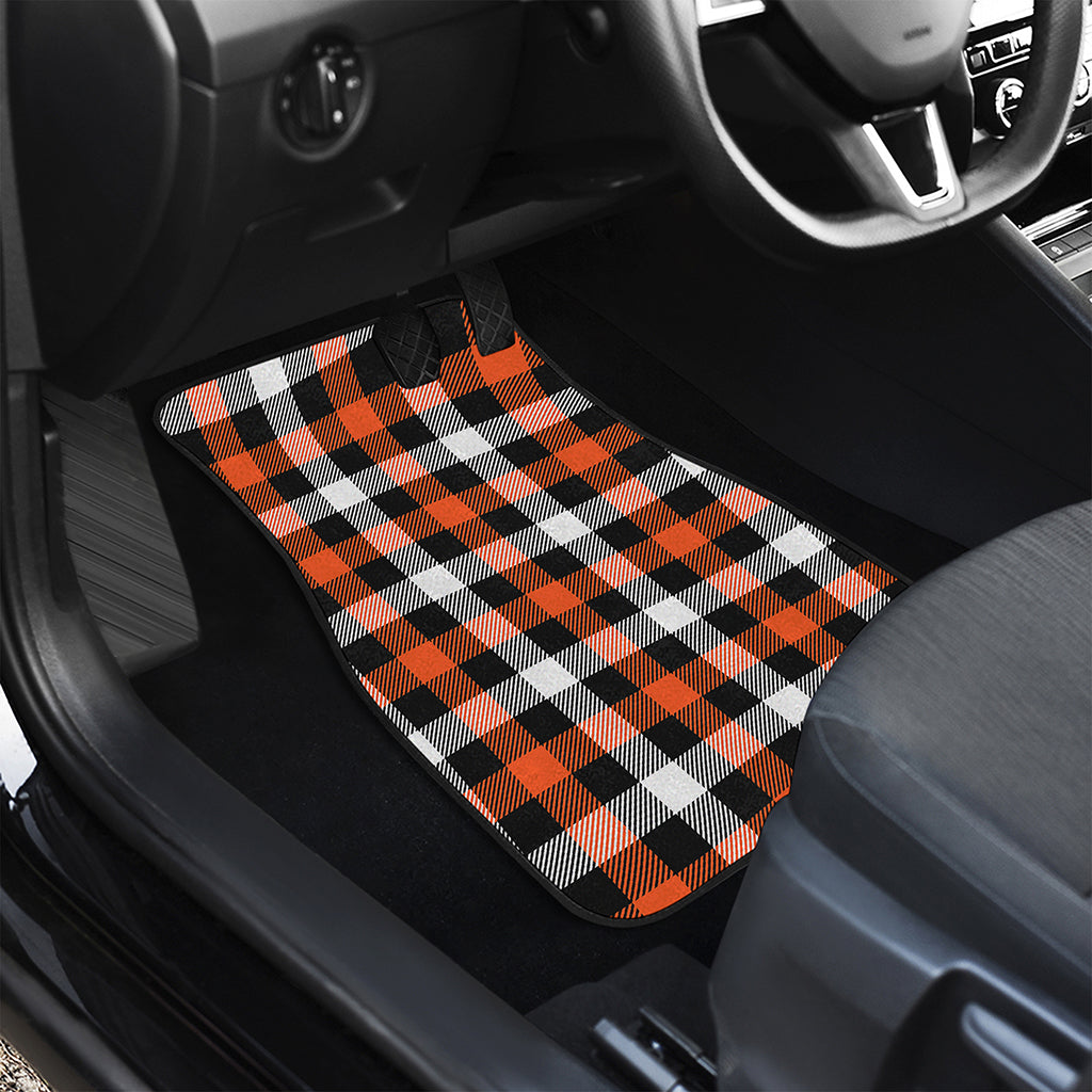 Halloween Buffalo Plaid Pattern Print Front and Back Car Floor Mats